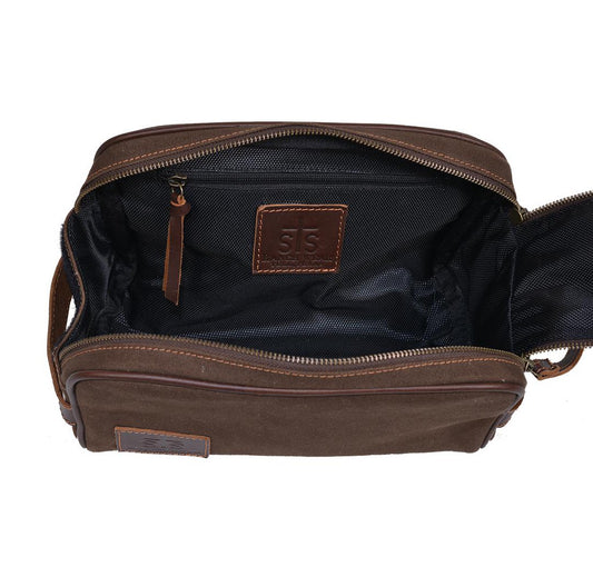 Bag STS Chocolate Canvas Shave Kit STS35918