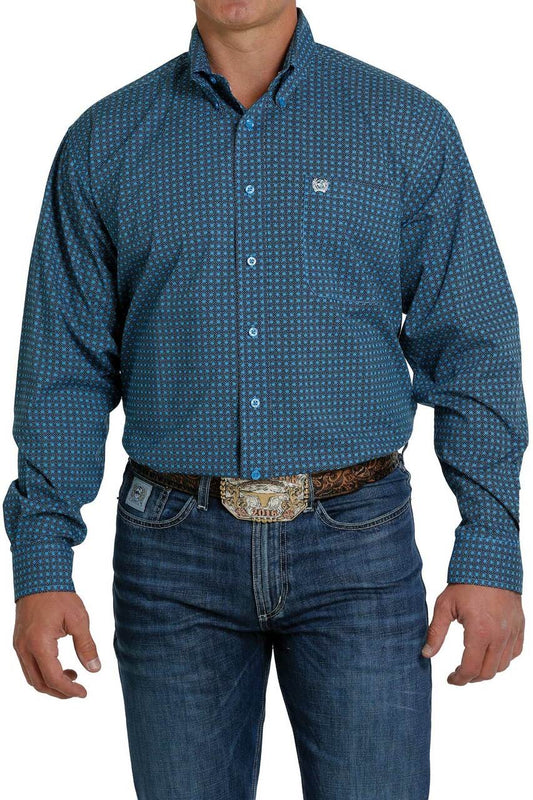 Shirts Men’s Cinch Long Sleeve Blue Burst Pattern MTW1105251