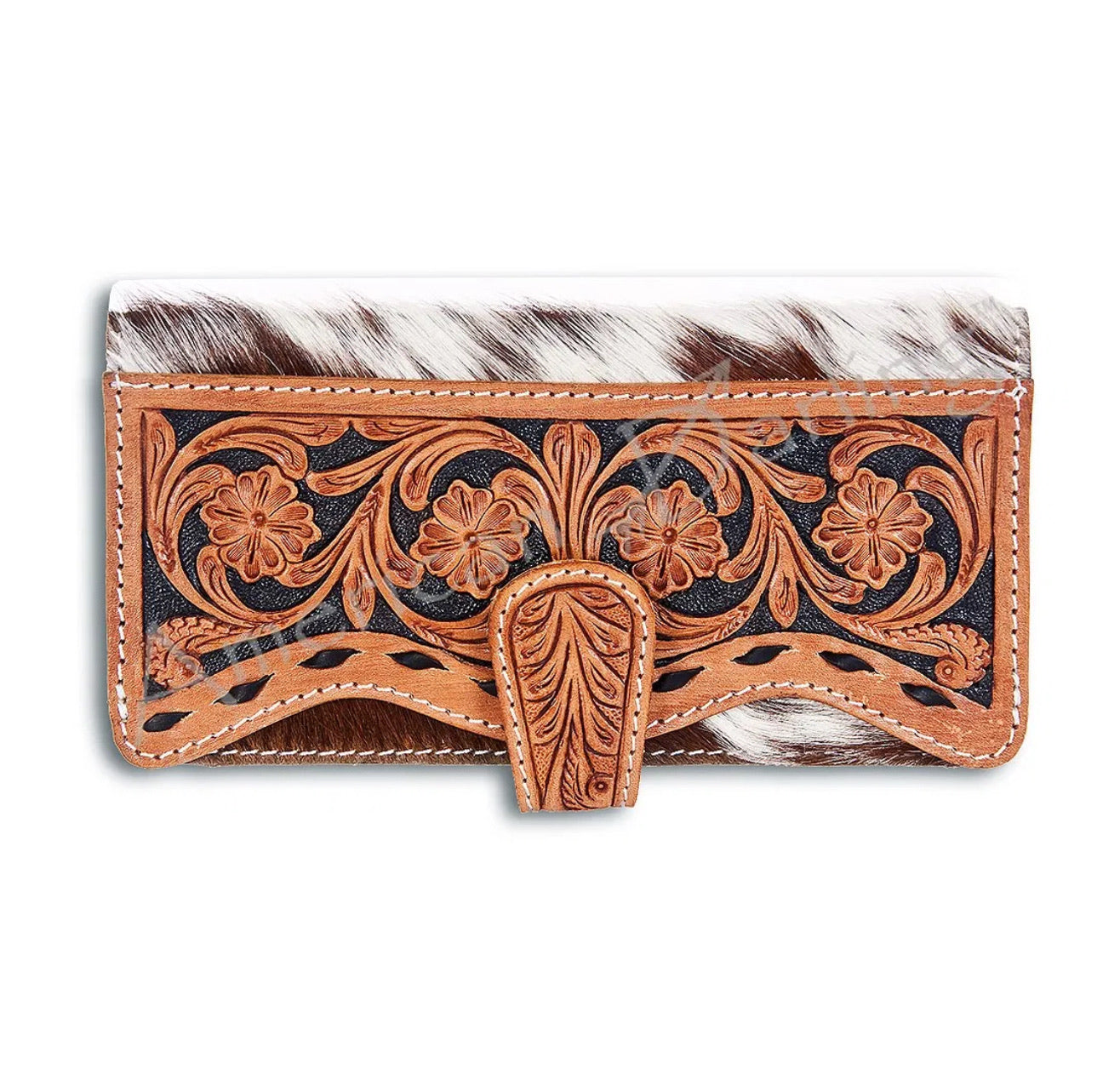 Purses American Darling Tooled Hide on Clutch ADBG487TANBKI