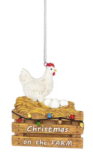 Christmas Ornament Chicken Horse Pig Farm MX184192
