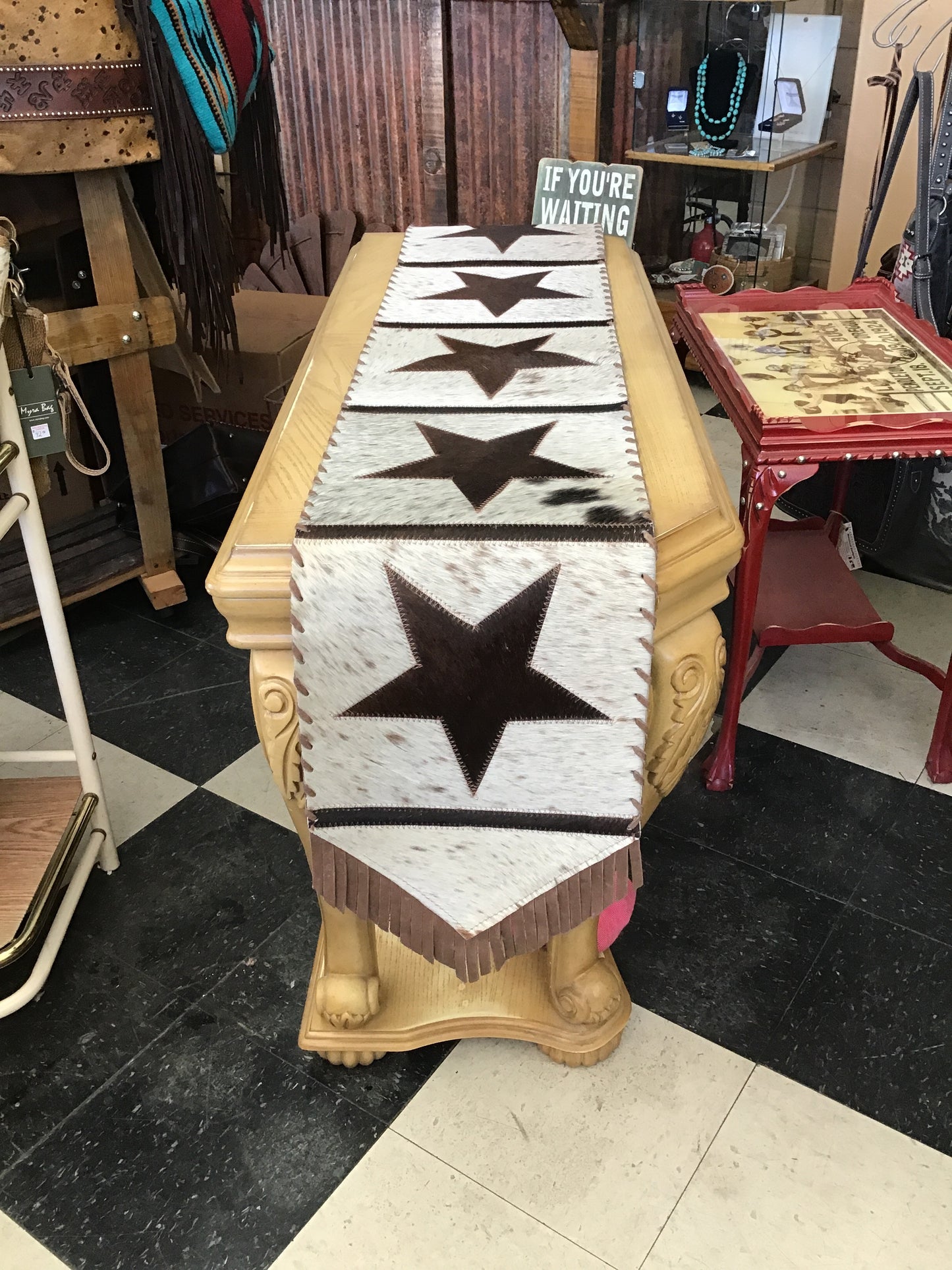 Home decor cowhide table runner giftware 64878007. 64878006. 64878005 cowhides