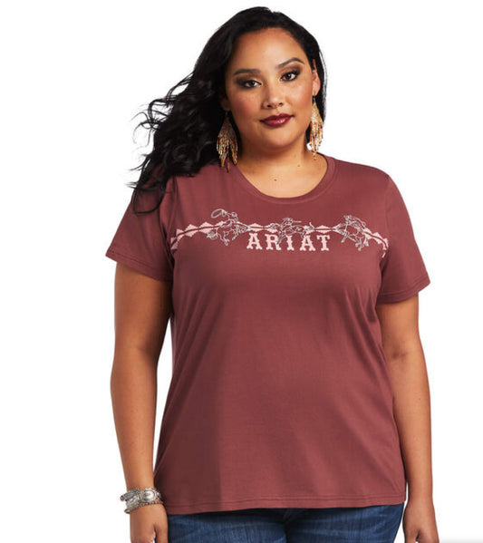 Shirts Women’s Ariat Real Bucking Bronco Tee 10040623 sale. No refunds on clearance items.