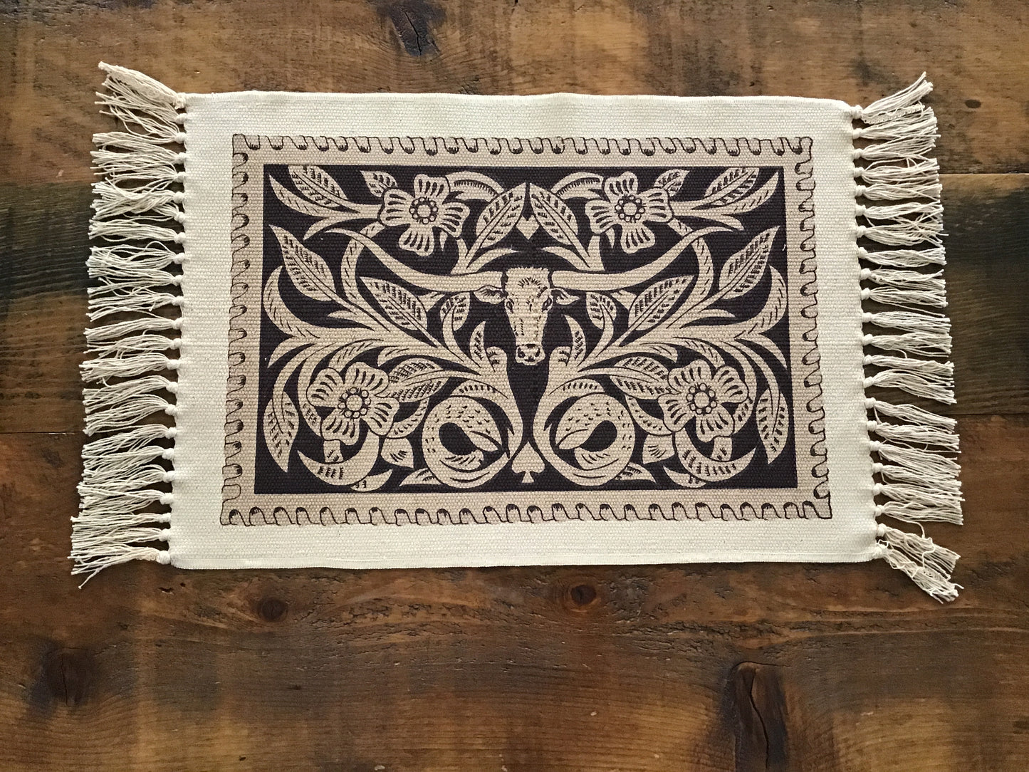 Placemats houseware steer head fabric home Decor