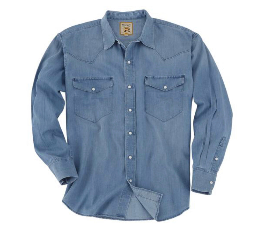 Shirts Men’s Resistol Rawlings Denim Pearl Snap R1A000600A-LDM0
