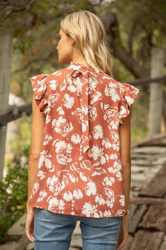Shirts Women’s Camilla Hawaiian Ruffle Rust Print