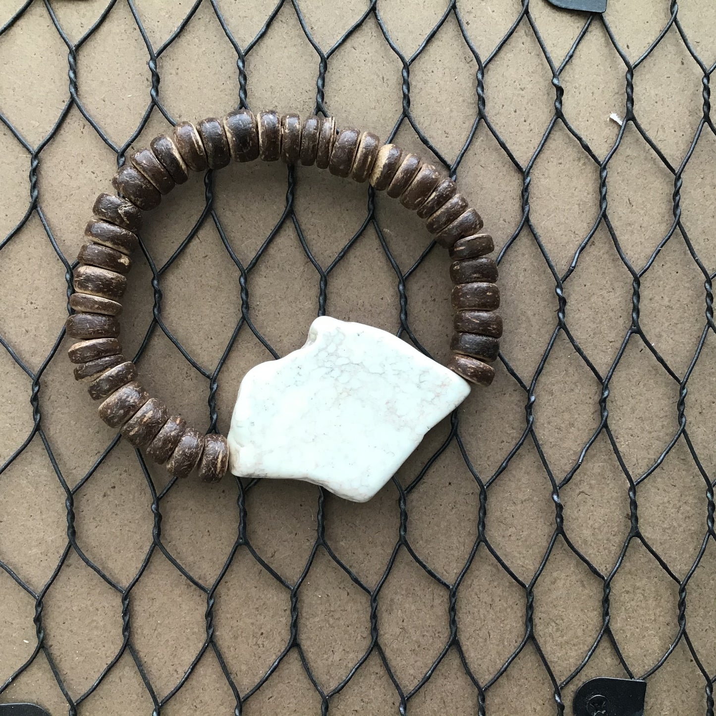 Turquoise with clear beads & large stone with wood beads