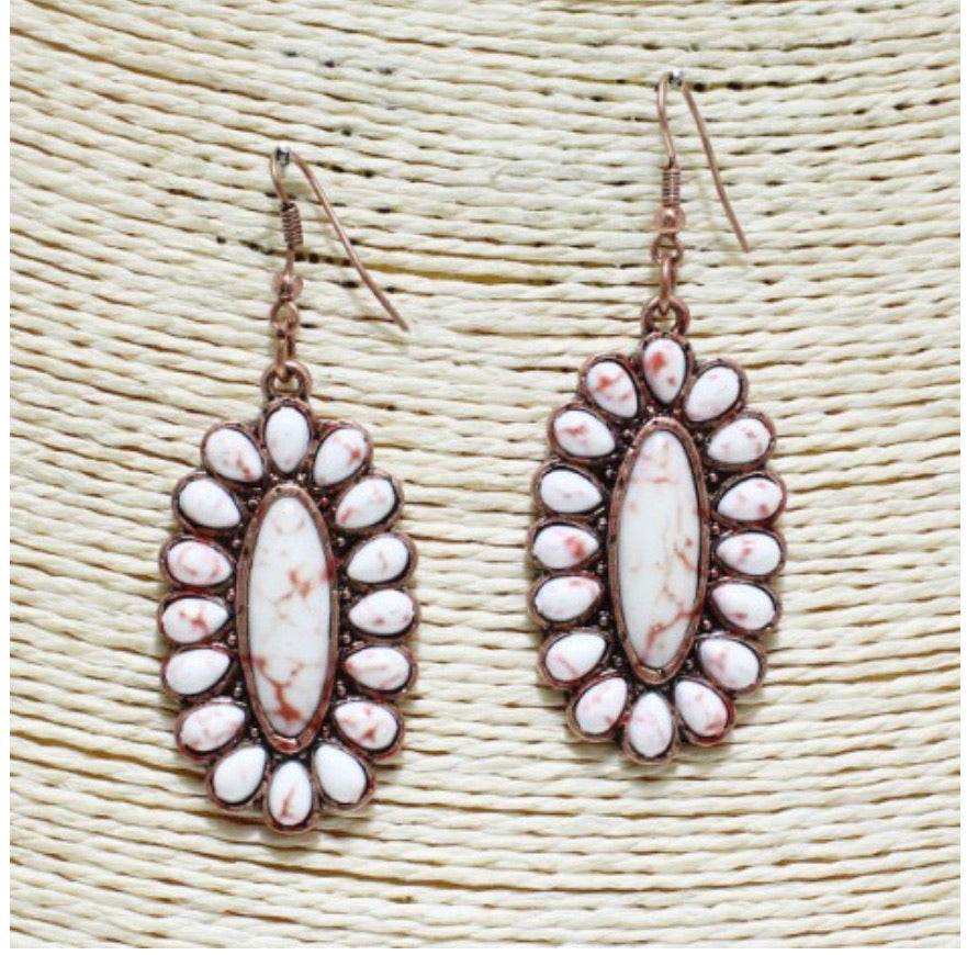 Copper Burnished ivory earrings SE1112-CBWT SE0834-CBWT