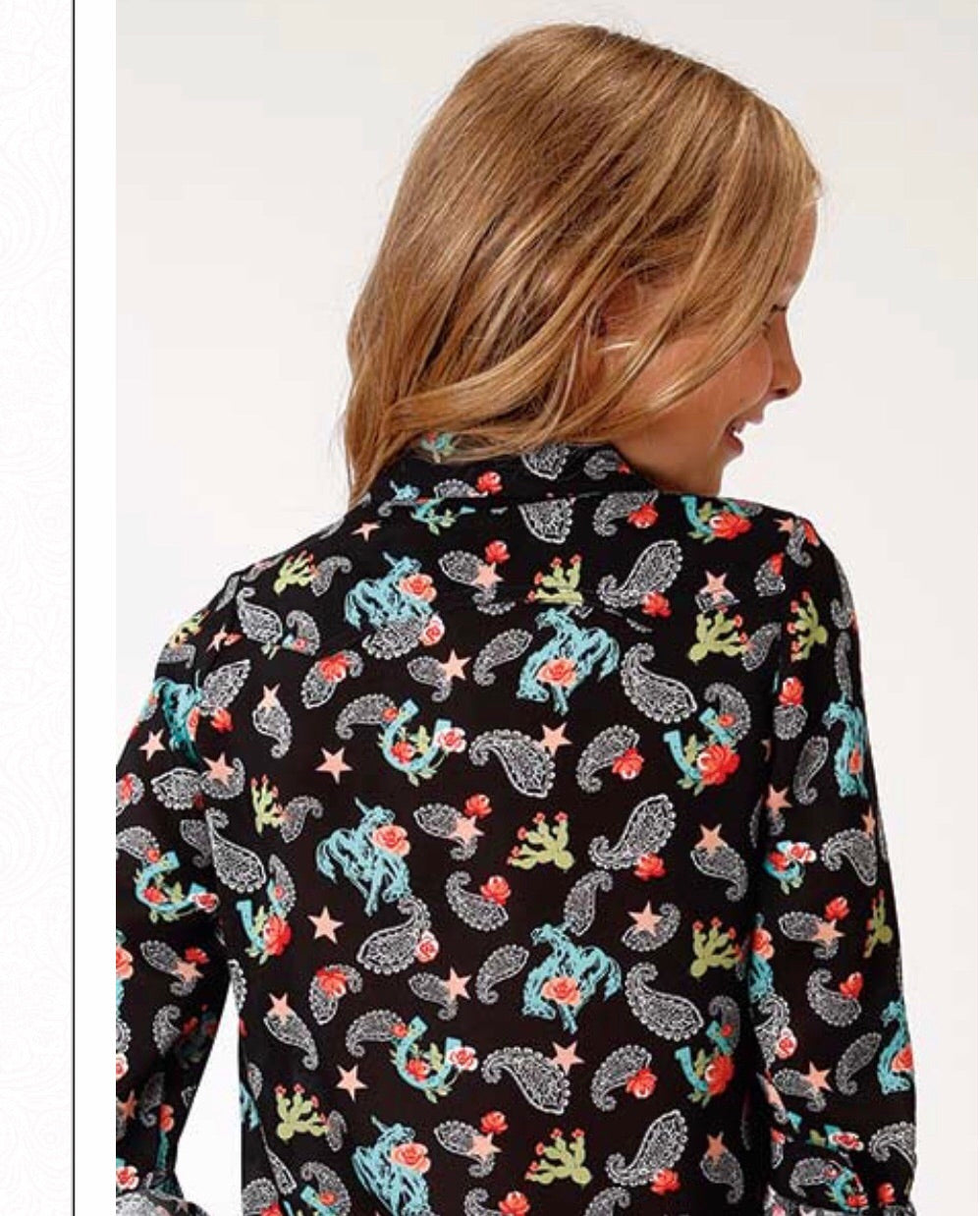 Shirts Kid’s Roper 03-080-0590-4061 Cowgirl Print Long Sleeve