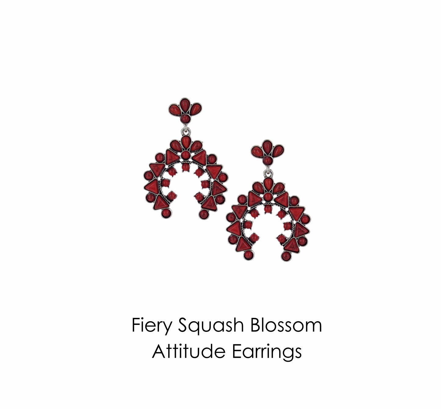 Fiery Squash Blossom Attitude Earrings jewelry AER4672