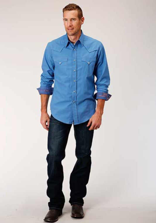 Shirts Men’s Roper Blue Snap Up 03-001-0060-0317