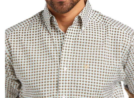 Shirts Men’s Ariat Button Down Long Sleeves White Print 10039230