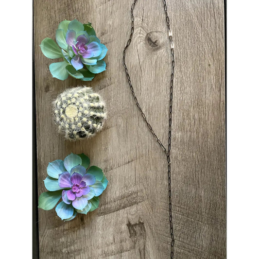 Black paper clip chain necklace 006, 008