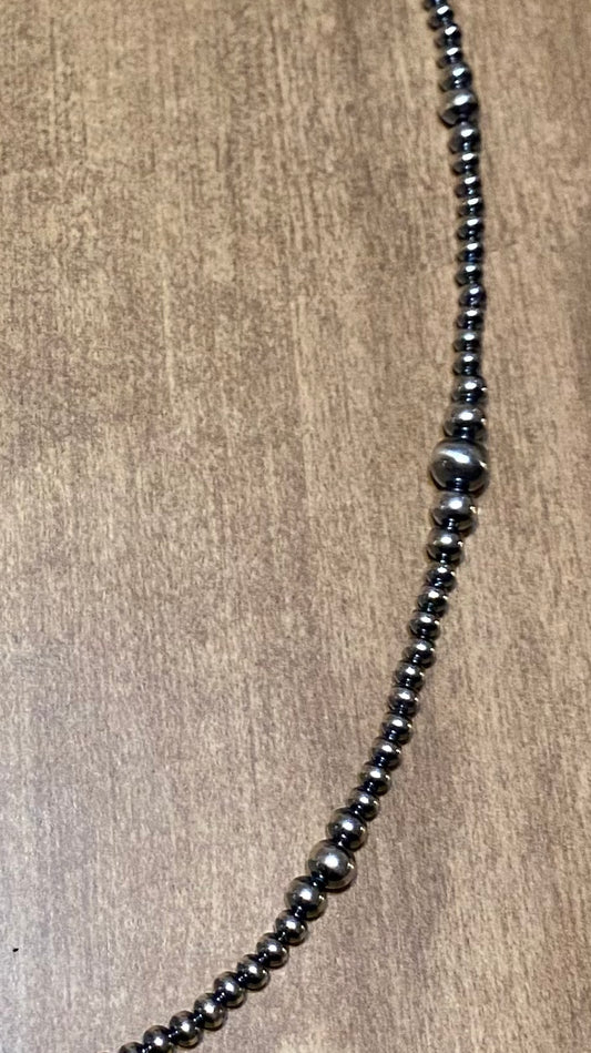 Jewelry 22 inch 4 mm Navajo pearl graduated necklace Accessories NEC-NAV-132