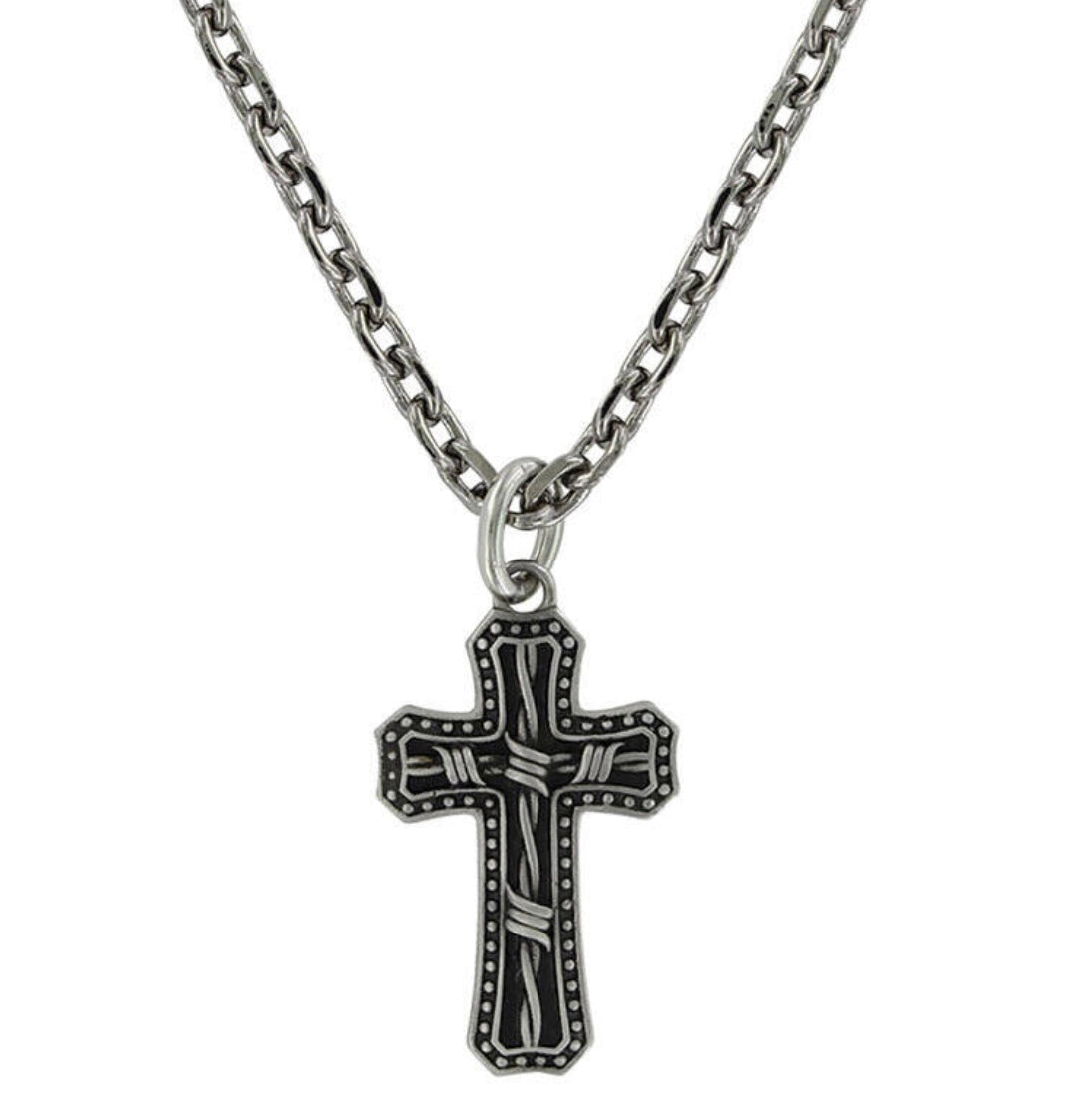 Jewelry Montana Silversmiths Stainless Barbed Cross NC3848
