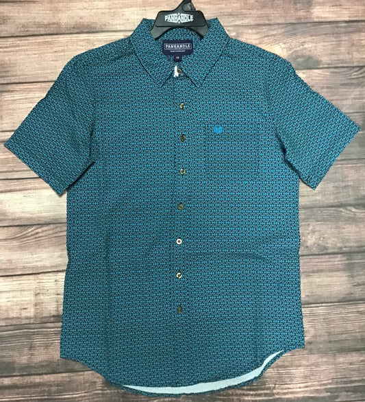 Shirts Mens Panhandle Short Sleeve Button Geo Print PPMS1DR0VX