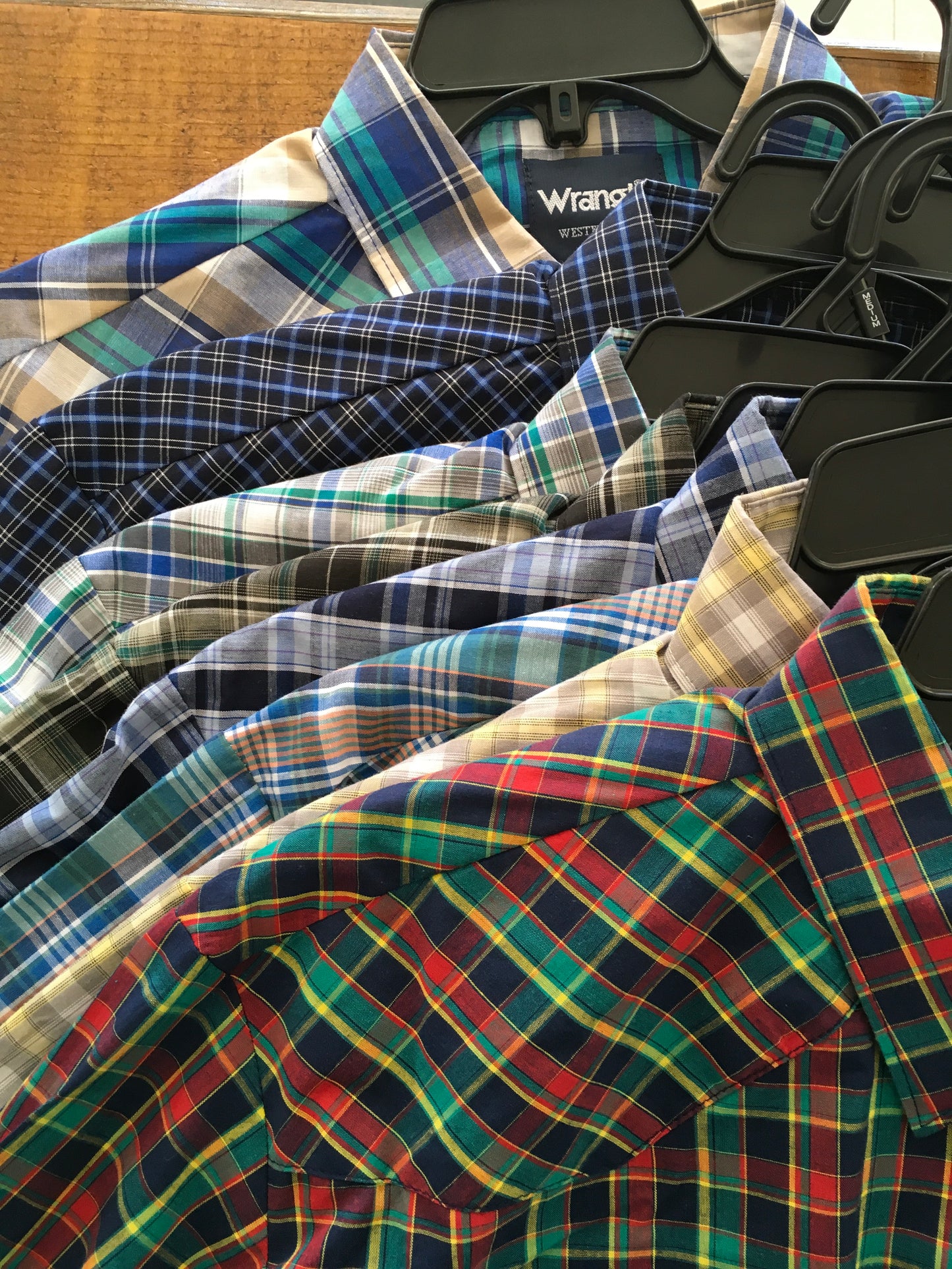 Shirts Men’s wrangler assorted plaid Long sleeve shirts 75204PP 75932PP
