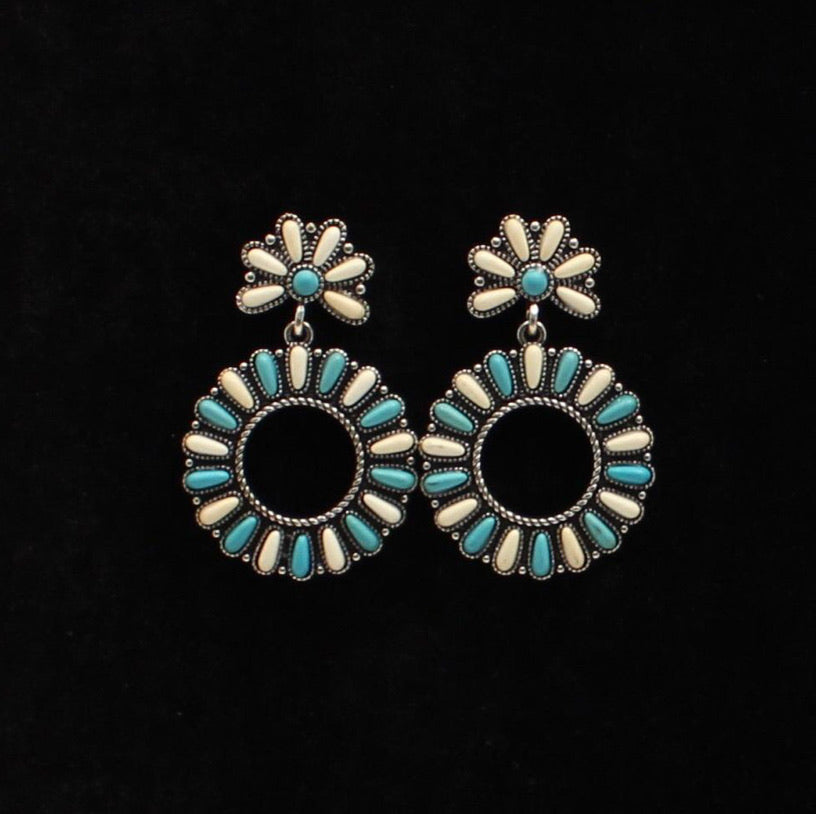 Jewelry Ivory and Turquoise Earrings 30459