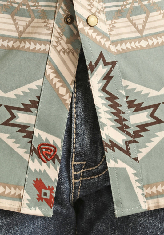 Shirt Men’s Aztec Woven Snap Shirt RRMS1SR0Q4