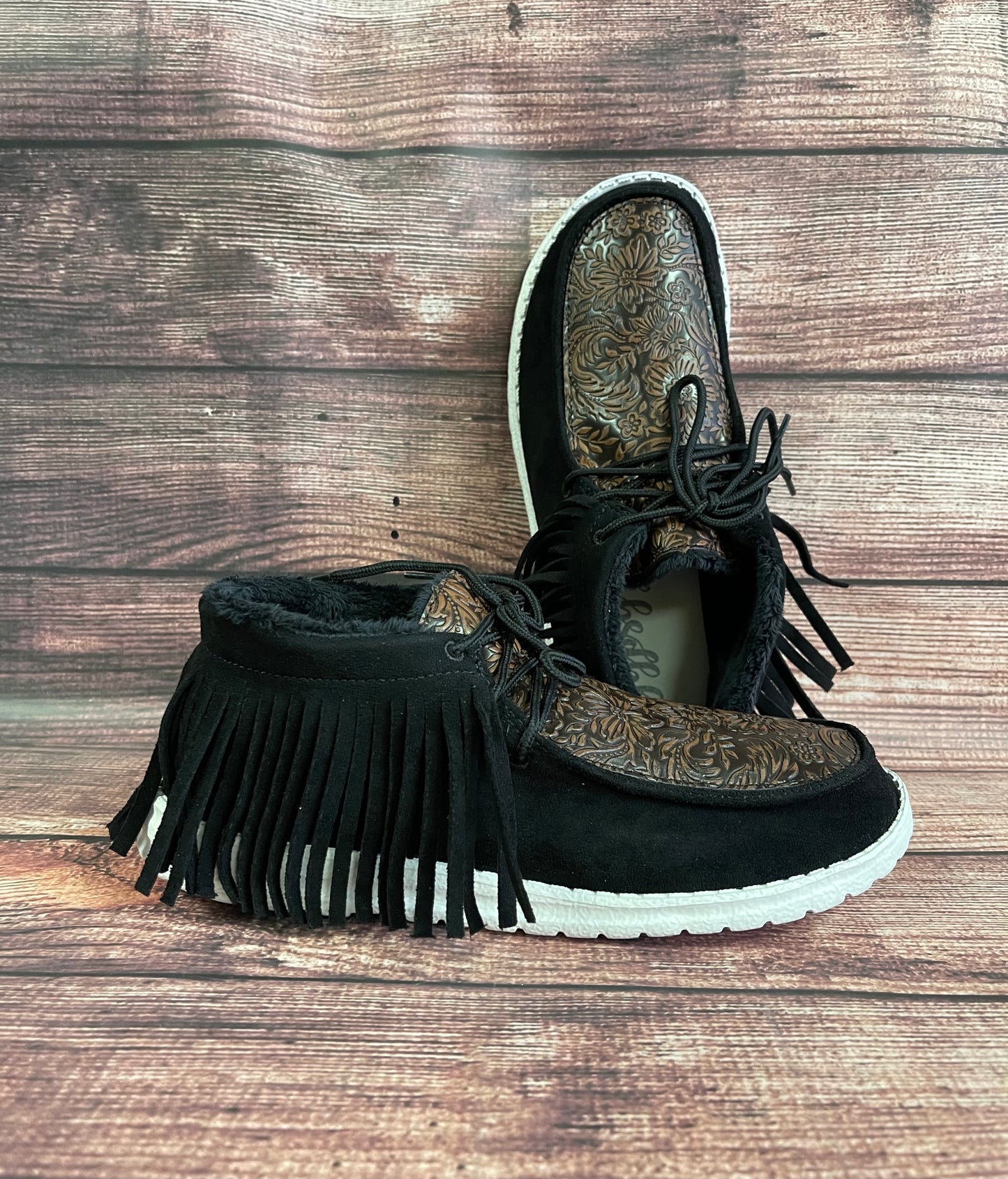 Shoes Women’s Tessa Black Tooled Fringe GJSP0271-001