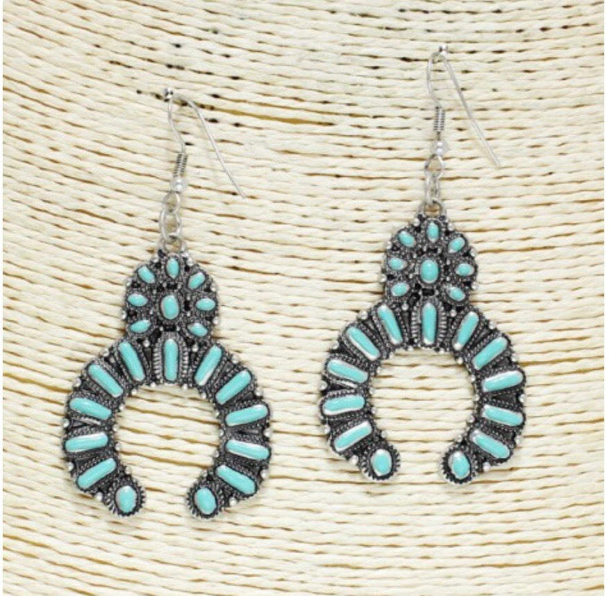 Western earrings Squash blossom or tear drop SE1357-SBTQ SE1357-PTTQ SE0049-SBTQ