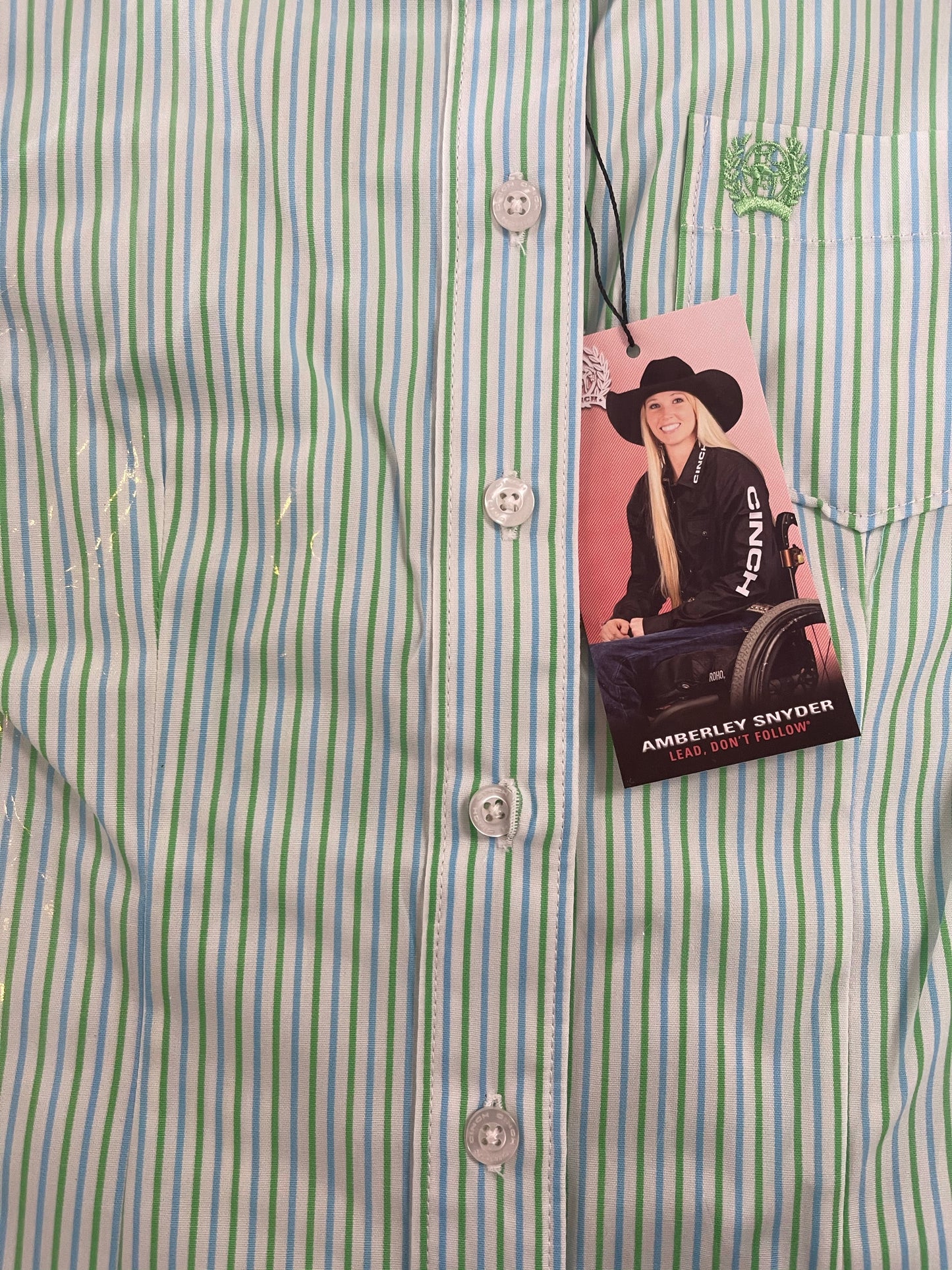 Shirts Women’s Cinch Shirt Blue & Green Stripe MSW9164165