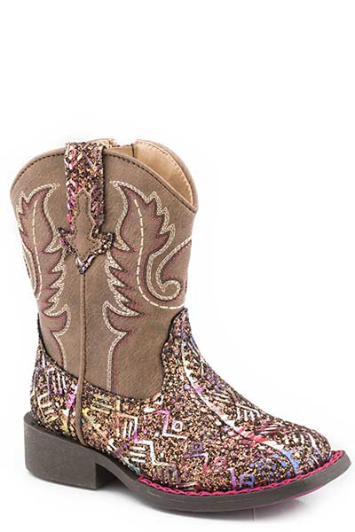 Boots Kids Glitter Aztec Brown 09-017-1225-2986 ,09-016-1225-2986, 09-018-1225-2986
