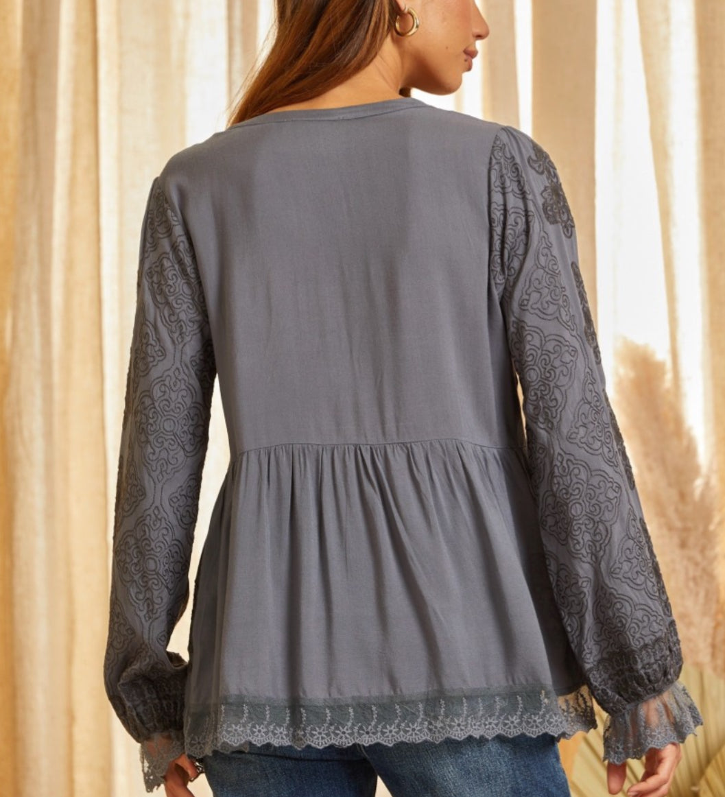 Women’s Shirt Blouse Charcoal T11322