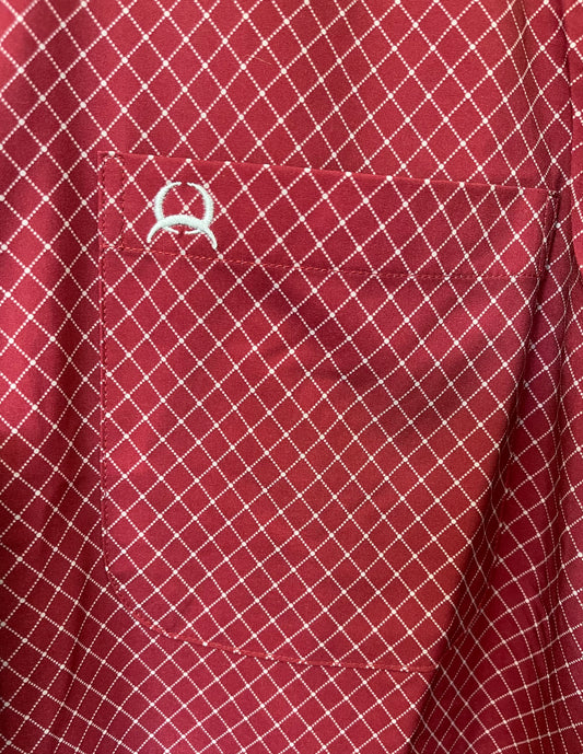Shirts Men's Cinch Arena Flex Long Sleeve Button Down Burgundy Print MTW1862005