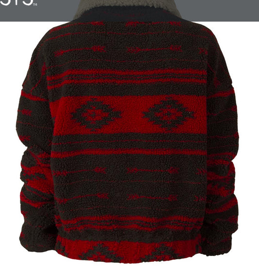 Women’s Aztec Fleece Jacket Outerwear sale item exchange only STS-2451