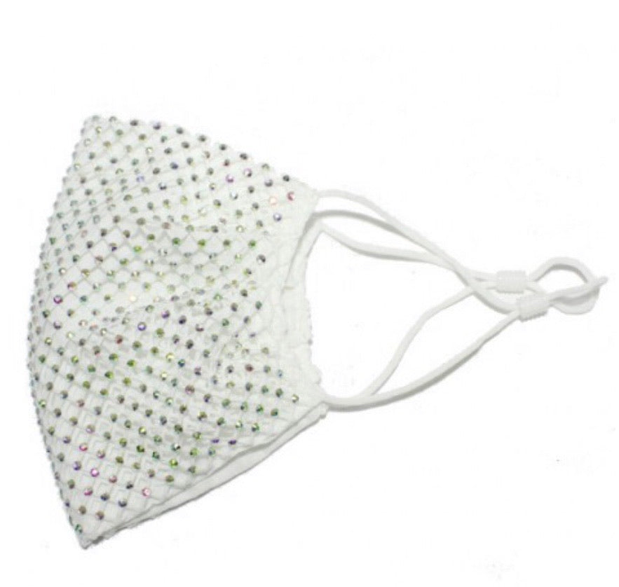 Mask black or white Mesh Rhinestone CX2007-026_BT. CX2007-026_BT82741_