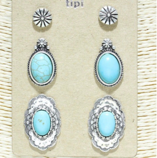 Jewelry Turquoise Studs SE1117_SW