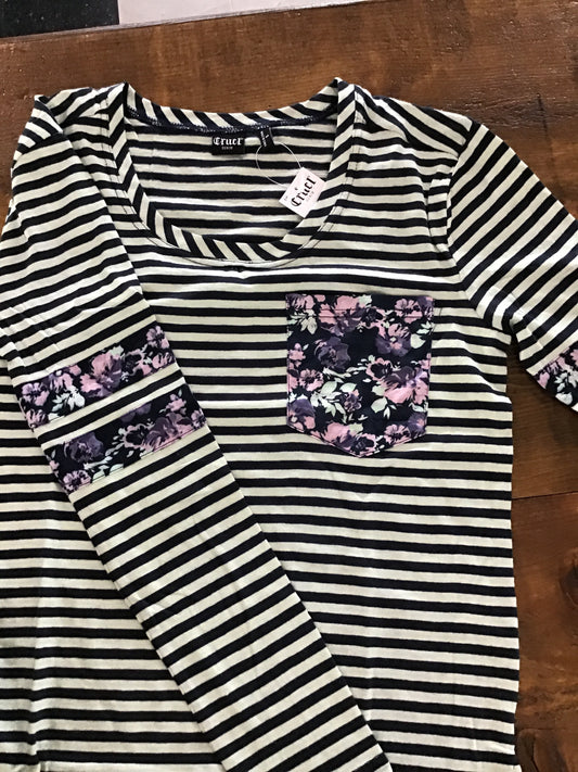 Shirts Women’s long sleeve stripe with floral print