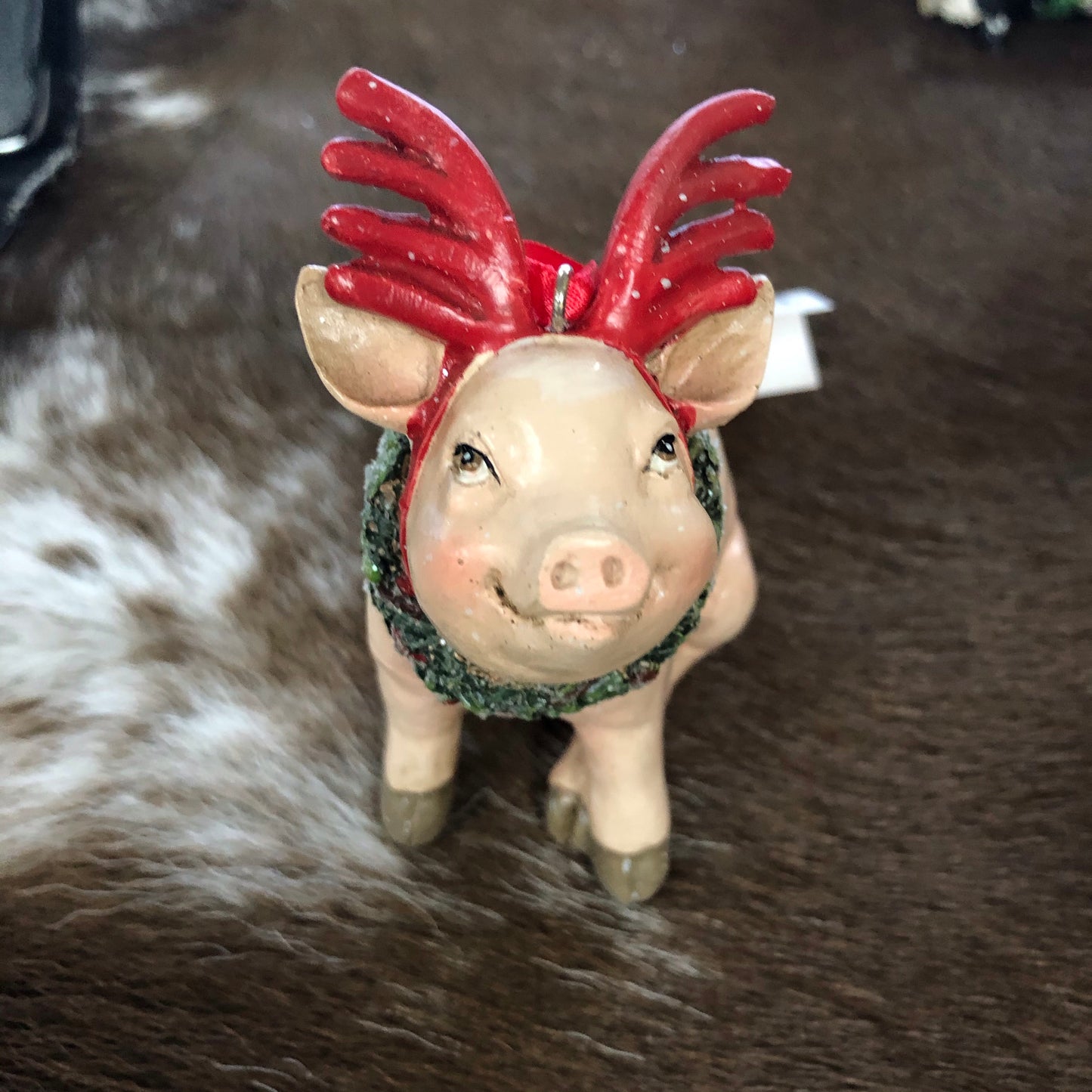 Giftware Large Pig wreath antler ornament EX26989