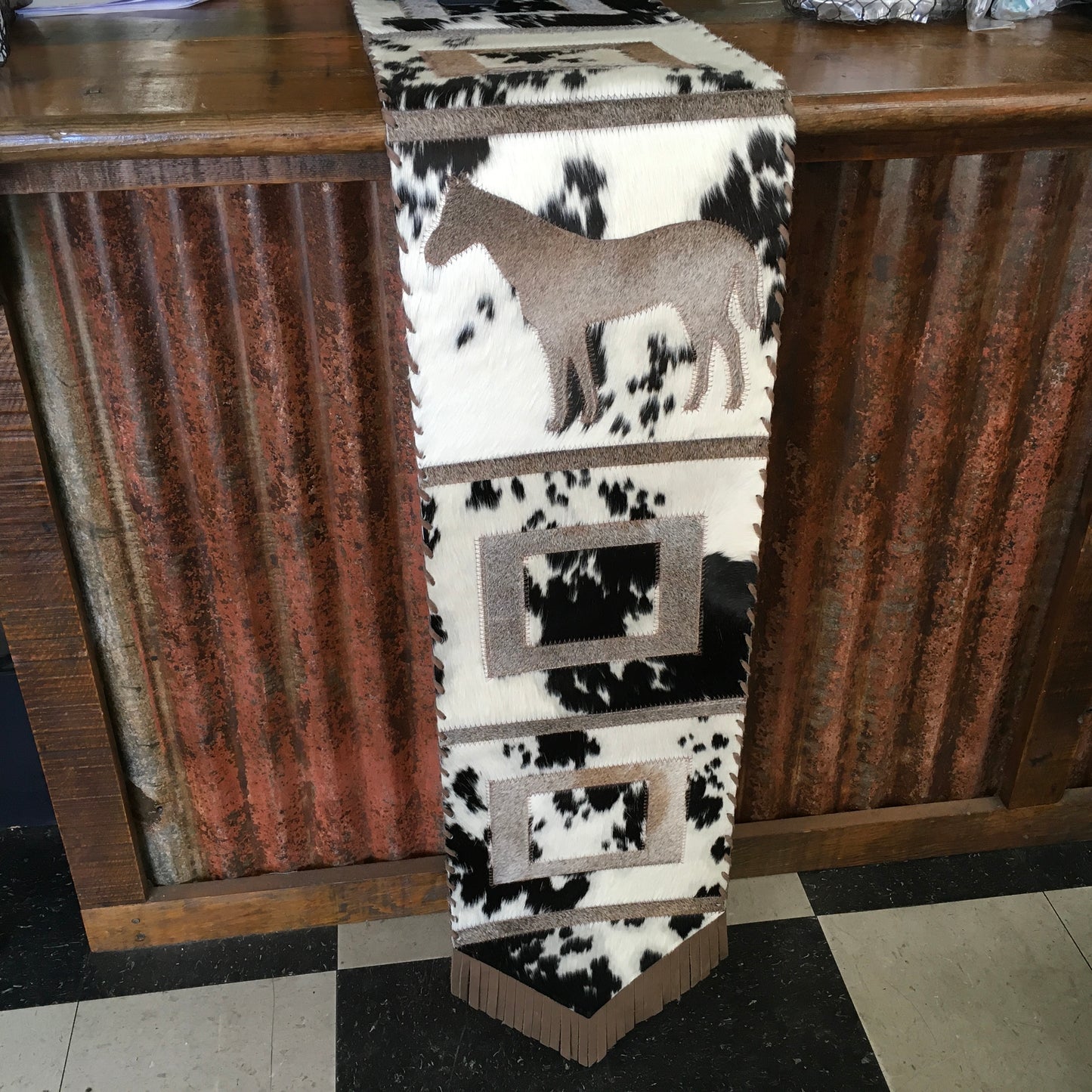 Home decor cowhide table runner giftware 64878007. 64878006. 64878005 cowhides