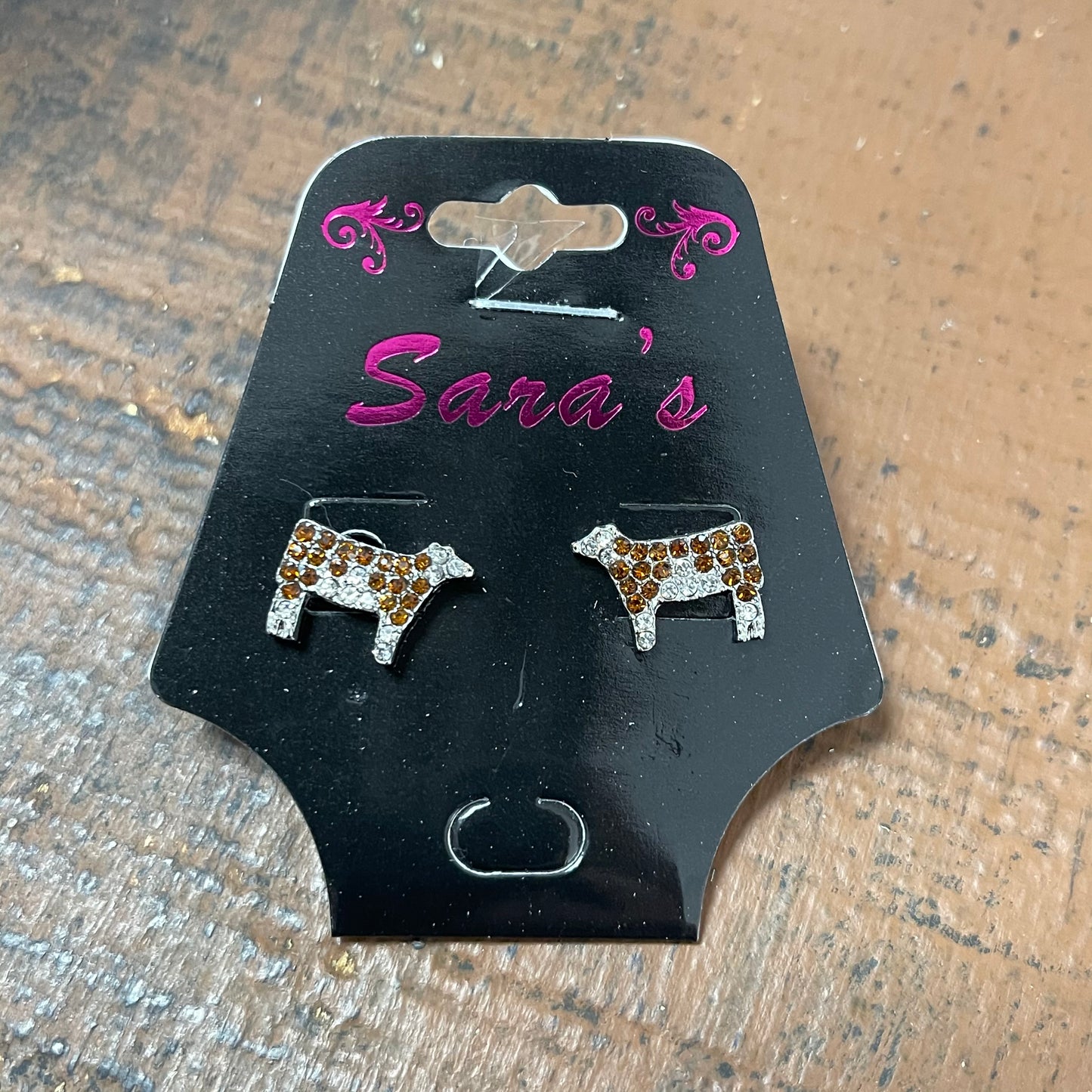 Animal earrings goat, lamb, pig and steer