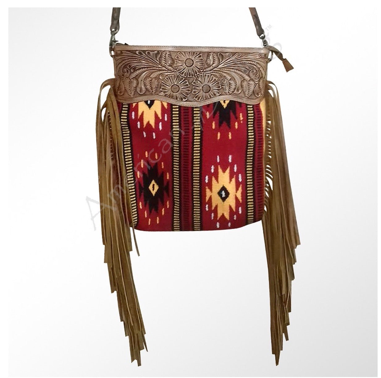 Purse saddle blanket with tooled leather ADBGZ268