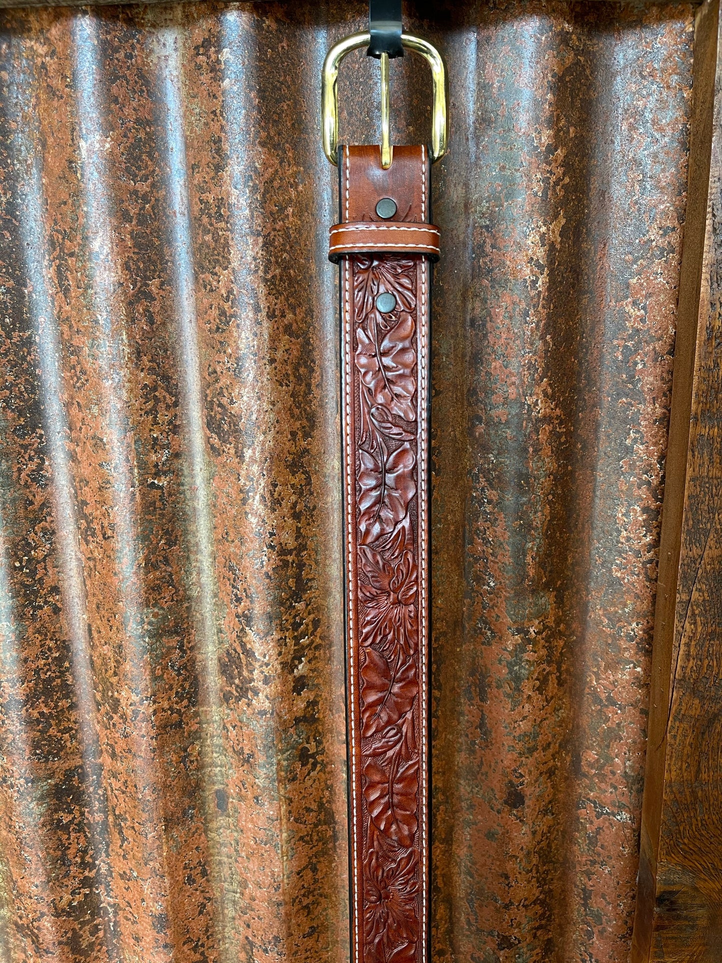 Belts Tan Wild Rose (Regular 1-1/2”) Visalia Stock Saddle Co. Belt 113-TN