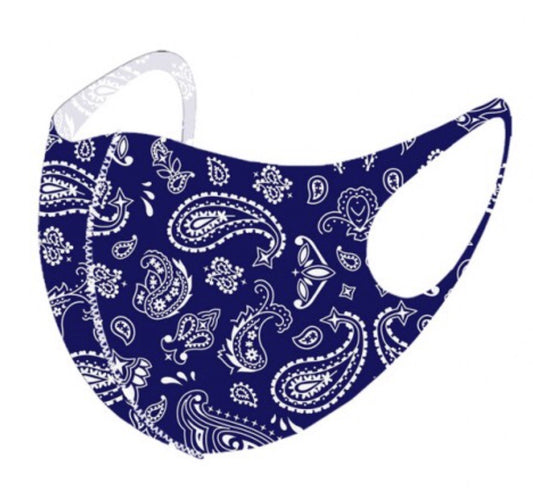 Paisley face mask Red, Blue. Or Black
