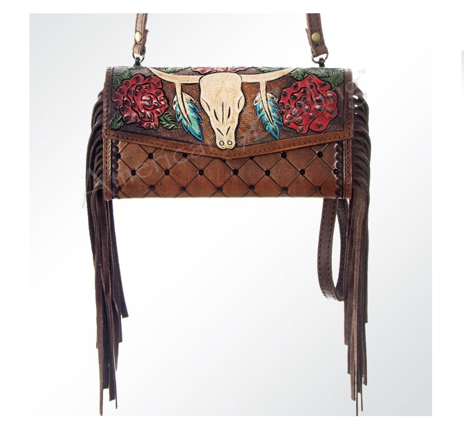 Purses American Darling Steer head and roses Clutch/Purse ADBG556BFRNG