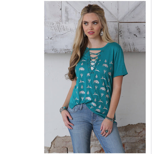 Shirts Women’s Tee Teal Buffalo CTK7181002