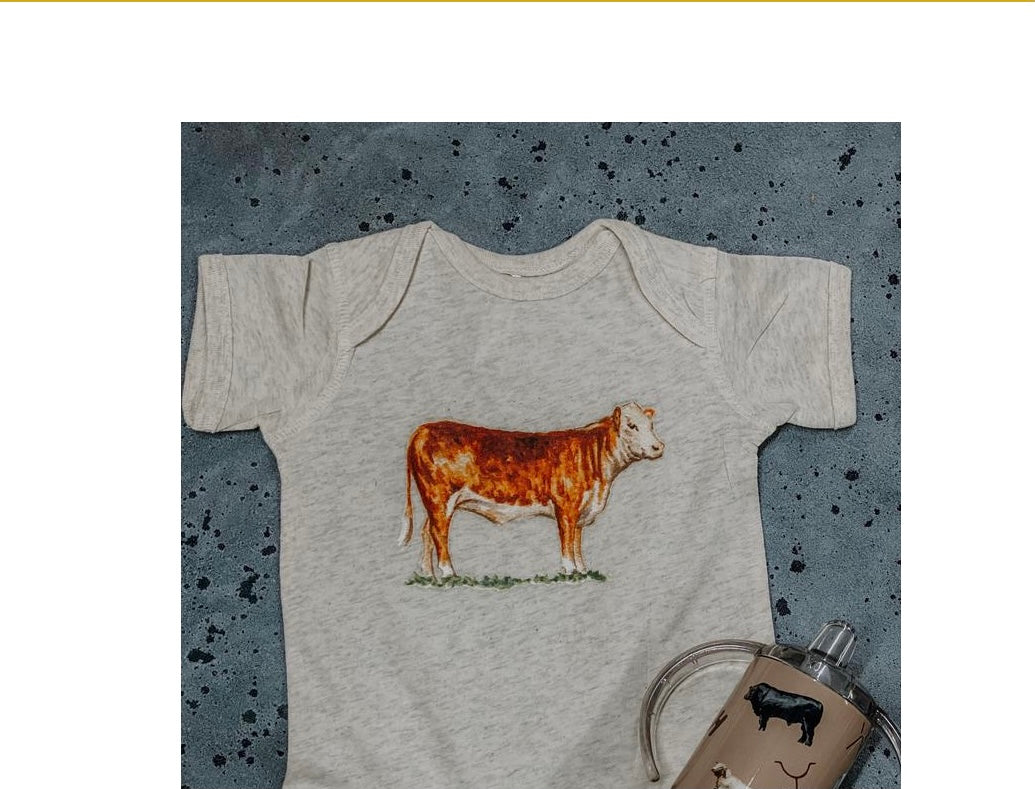 Hand Drawn Hereford shirts Kid’s Western Tee K1227