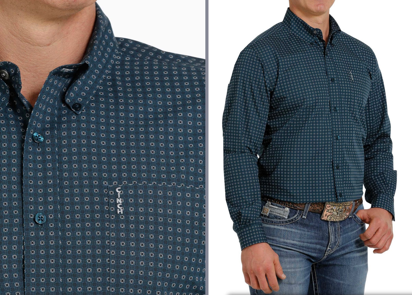Shirts Men's Cinch Teal MTW1347035 FOUU-EE
