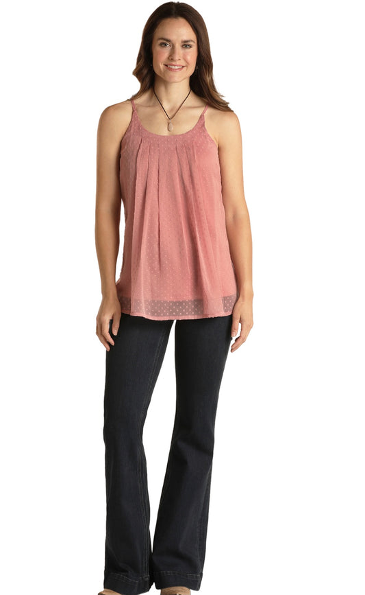 Shirt Women’s Panhandle Swiss Dot Pleated Cami WLWT50R0T6