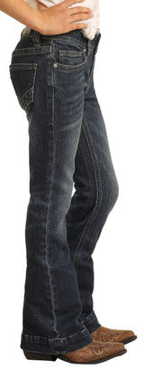 Jeans Kid’s Girls Rock & Roll Denim Dark Vintage trouser G5F1702 , FJRK-EE