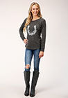 Shirts Women’s Roper Floral Horse Shoe Long Sleeve Graphic