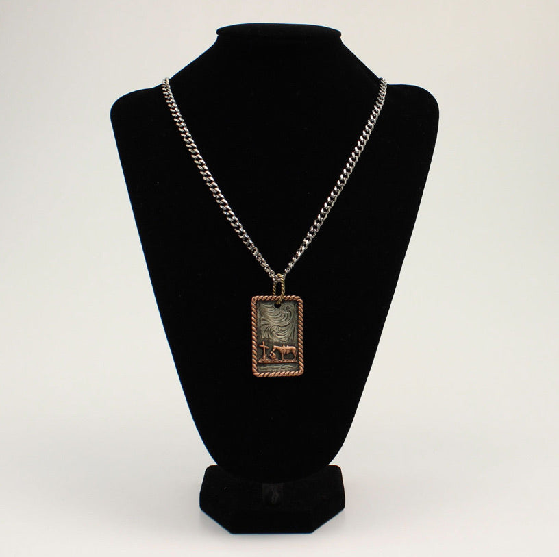 Jewelry M&F Cowboy Prayer Dog Tag Necklace D47005