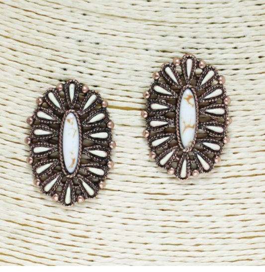 Copper Burnished ivory earrings SE1112-CBWT SE0834-CBWT