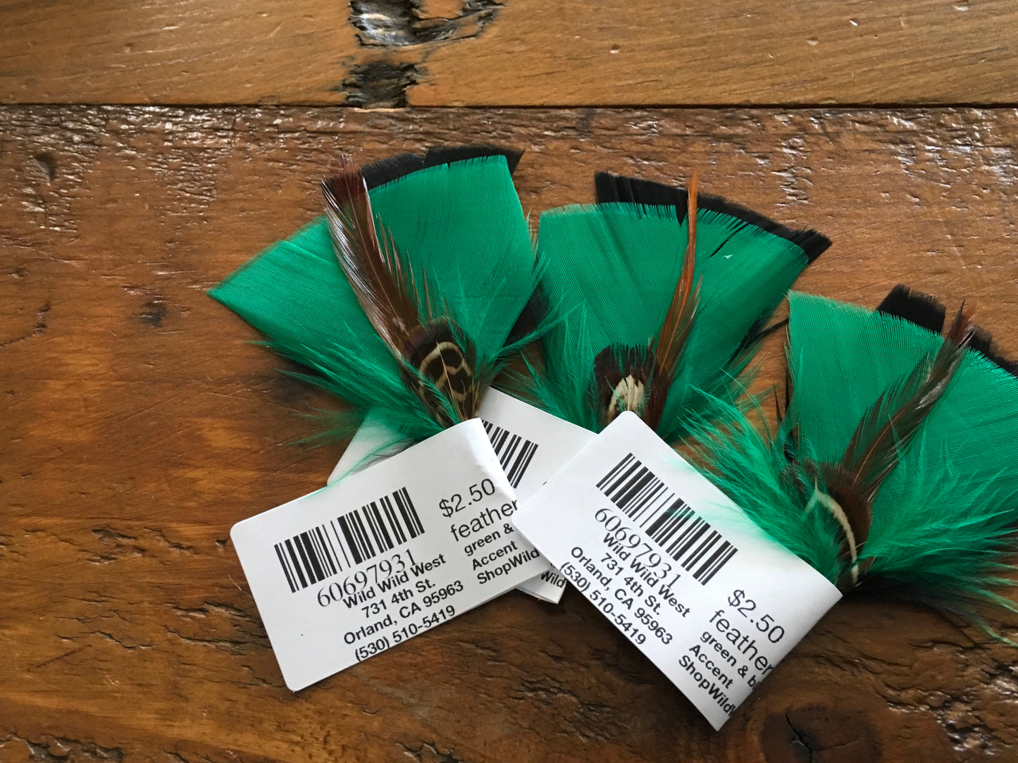 Accessories Hat Feathers Emerald Green/Black Accent.