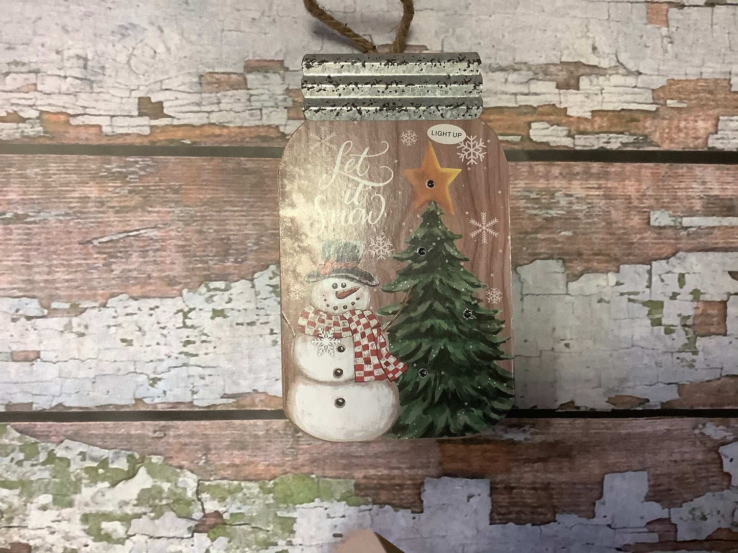 Home Decor Christmas Snow Man Jar Sing