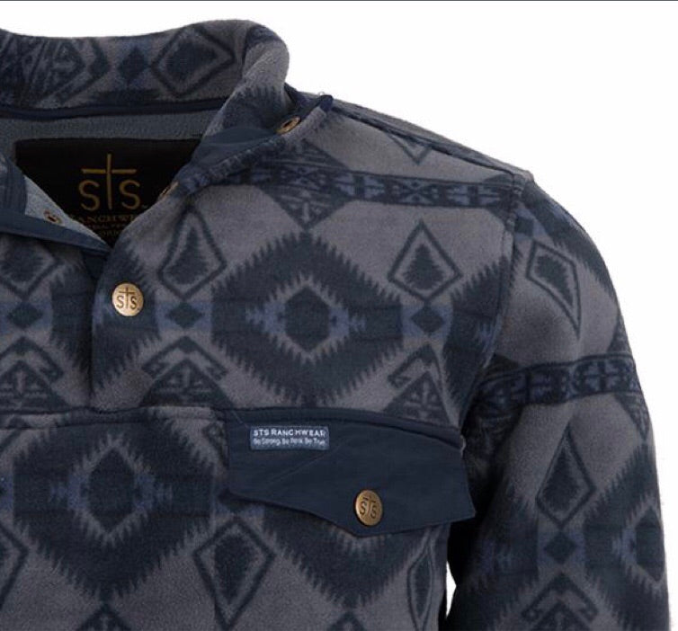 Outerwear Unisex STS Ranchwear STS 2566 Indigo Fleece Men’s Pullover